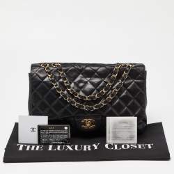 Chanel Black Quilted Leather Jumbo Classic Single Flap Bag