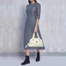 Pre Owned Chanel Beige Quilted Leather Lady Braid Bowler Bag