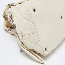 Pre Owned Chanel Beige Quilted Leather Lady Braid Bowler Bag