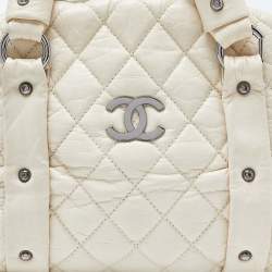 Pre Owned Chanel Beige Quilted Leather Lady Braid Bowler Bag