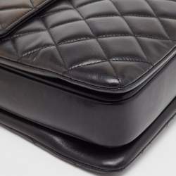 Pre Owned Chanel Black Quilted Leather Large Trendy CC Top Handle Bag