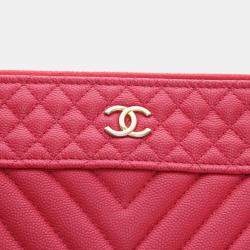 Chanel Caviar Chevron Clutch