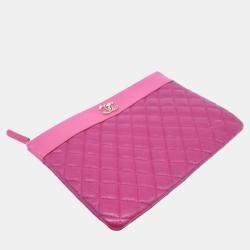 Pre Owned Chanel Leather Medium Mademoiselle Clutch 