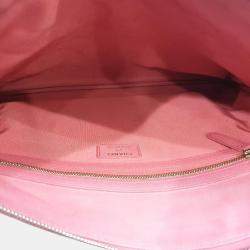 Pre Owned Chanel Red Caviar Large Clutch