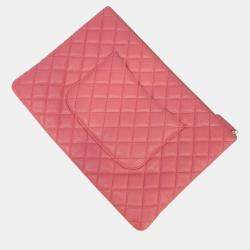 Pre Owned Chanel Red Caviar Large Clutch
