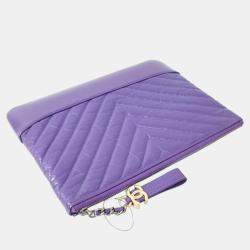 Chanel Purple Vintage Gabrielle Clutch 