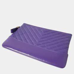 Chanel Purple Vintage Gabrielle Clutch 