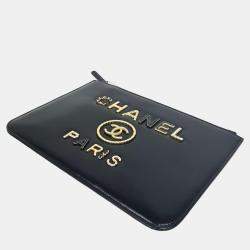 Chanel Black Leather 19 Clutch Bag 