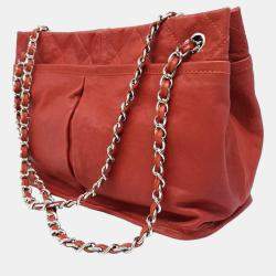 Chanel Red Leather Natural Beauty Tote Bag