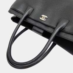 Pre Owned Chanel Black Leather Executive Cerf Tote Bag