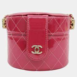 مملوكة مسبقًا Chanel Red Patent Leather Mini Vanity Case Shoulder Bag