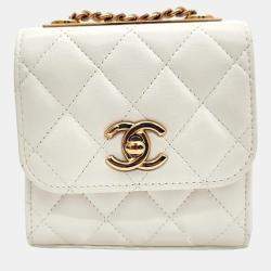 Chanel Beige Quilted Lambskin Medium Trendy CC Flap Dual Handle