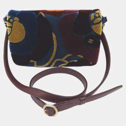 Pre Owned Chanel Multicolour Velvet Paris-Cosmopolite Camellia Flap Bag