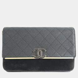 Chanel Black Caviar Quilted Leather Coco First Flap Bag Chanel