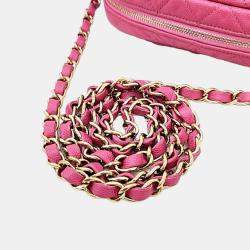 Chanel Pink Leather CC Day Camera Case Chain Shoulder Bag