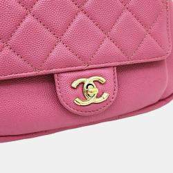 Chanel Pink Leather CC Day Camera Case Chain Shoulder Bag