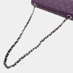 Chanel Purple Caviar New Classic Baguette Bag