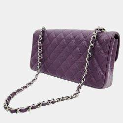 Chanel Purple Caviar New Classic Baguette Bag