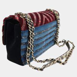Chanel Multi Leather Velvet CC Python Chevron Limited Edition Flap Bag