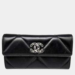 Chanel Black Leather 19 Flap Wallet Chanel TLC