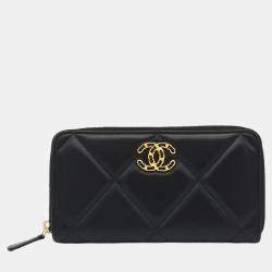 Chanel Black Leather 19 Continental Wallet