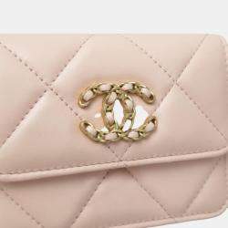 Chanel Pink Leather 19 Chain Coin Purse