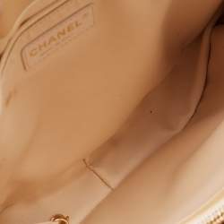 Pre Owned Chanel Beige Quilted Caviar Leather GST Shopper Tote