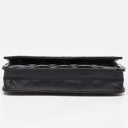 Chanel Black Quilted Patent Leather Brilliant Wallet On Chain