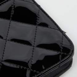 Chanel Black Quilted Patent Leather Brilliant Wallet On Chain
