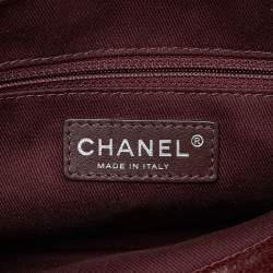 Pre Owned Chanel Burgundy Quilted Glazed Caviar Leather Crave Tote