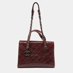 Chanel Burgundy Quilted Leather Soft Elegance Tote Chanel