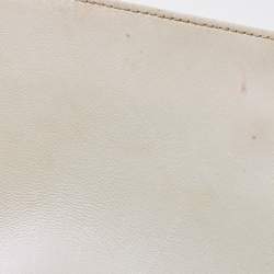 Chanel Pearl White Quilted Patent Leather Medium Boy Flap Bag