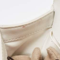 Pre Owned Chanel White Stitch Quilted Leather Medium Boy Flap Bag