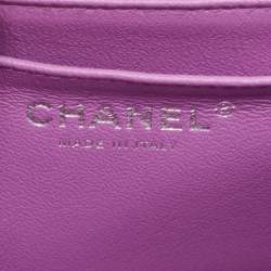 Chanel Purple Quilted Leather New Mini Classic Single Flap Bag
