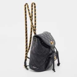 Chanel Black Quilted Leather Vintage Duma Backpack