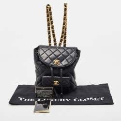Chanel Black Quilted Leather Vintage Duma Backpack