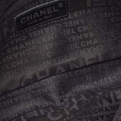 Pre Owned Chanel Black/Silver Printed Tweed CC Chainlink Flap Bag