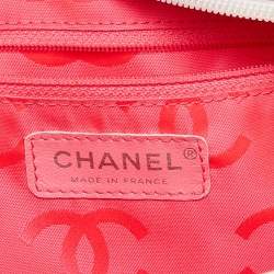 Pre Owned Chanel White/Black Quilted Leather Cambon Ligne Bowler Bag