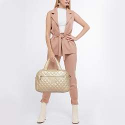 Pre Owned Chanel Gold Quilted Leather Coco Cocoon Bowler Bag