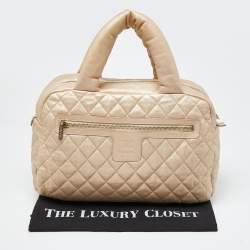 Pre Owned Chanel Gold Quilted Leather Coco Cocoon Bowler Bag