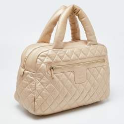 Pre Owned Chanel Gold Quilted Leather Coco Cocoon Bowler Bag