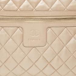 Pre Owned Chanel Gold Quilted Leather Coco Cocoon Bowler Bag