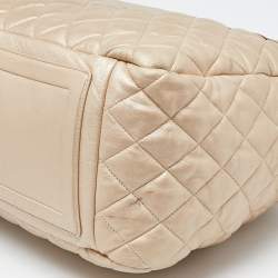 Pre Owned Chanel Gold Quilted Leather Coco Cocoon Bowler Bag