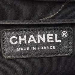 Chanel Black Chevron Pleated Leather Medium Boy Flap Bag