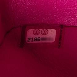 Pre Owned Chanel Fuchsia Quilted Lambskin Leather Jumbo Classic Double Flap Bag
