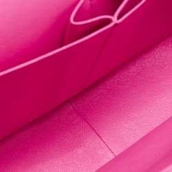 Pre Owned Chanel Fuchsia Quilted Lambskin Leather Jumbo Classic Double Flap Bag