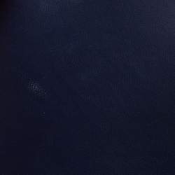 Pre Owned Chanel Navy Blue/Black Leather Medium Boy Flap Bag