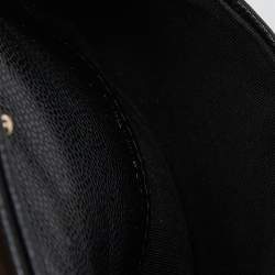 Chanel Black Caviar Leather CC Pearl Flap Chain Coin Purse 