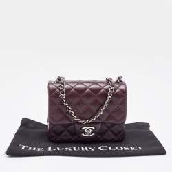 Chanel Dark Brown Quilted Leather Mini Square Classic Single Flap