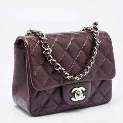 Chanel Dark Brown Quilted Leather Mini Square Classic Single Flap